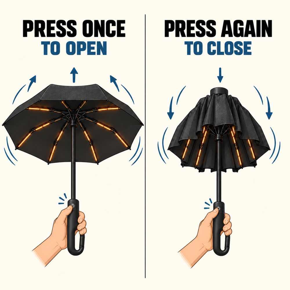One-touch automatic open and close
