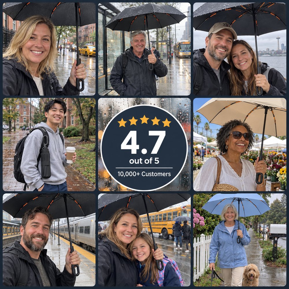 Stravix umbrellas in every colour, 30-day guarantee