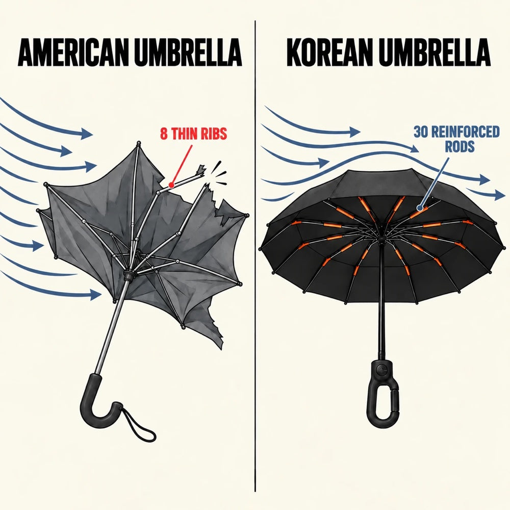 Stravix umbrella holding its shape in a storm