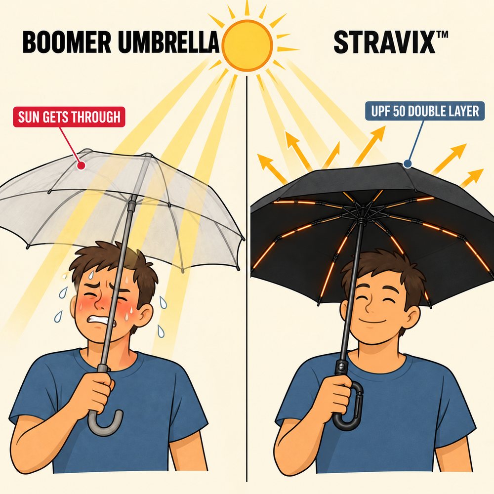 Double-layer UPF 50 canopy blocking the sun